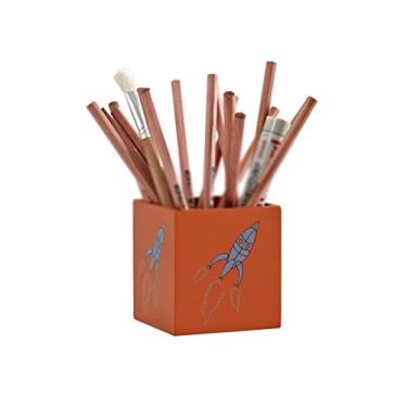 Imagem de Porta-lápis de mesa, organizador de mesa, suporte de lápis, suporte de caneta para mesa, porta-canetas de mesa, porta-pincéis de maquiagem para crianças, organizador de lápis, pote (cor: laranja)