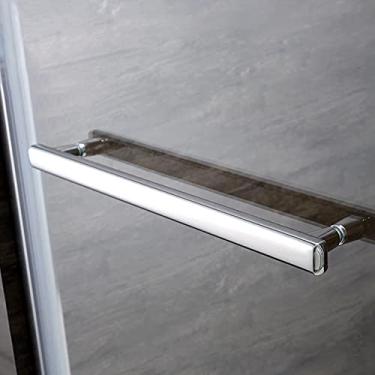 Imagem de Maçaneta de porta de vidro para porta de chuveiro, puxadores de porta de pressão para chuveiro de banho de aço inoxidável de alta resistência, para substituição de botão de porta (tamanho: 145 mm) ()