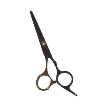 Imagem de Tesoura de Barbeiro Ouro Preto 6 Polegadas - Dentes Finos para Corte d