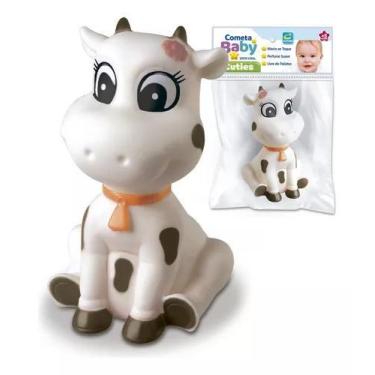 Imagem de Mordedor Infantil Brinquedo Banho Bebê Vaquinha Macio 12cm - Cometa Br