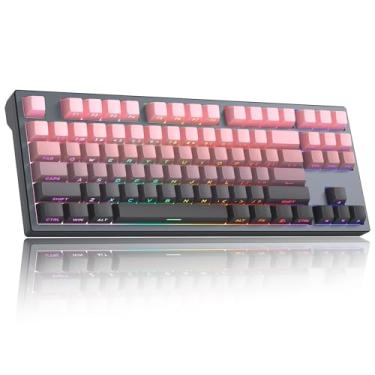 Imagem de MageGee Teclado Captain87 com interruptor magnético de gatilho rápido, 75% teclados mecânicos para jogos com efeito Hall com atuação ajustável, moldura de alumínio CNC, teclado cremoso RGB de troca