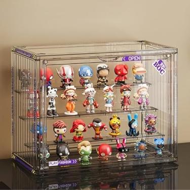 Imagem de CESTATIVO Caixa De Exposição Transparente Para Bonecos, Ajustável, Acrílico Bonecos Com Porta Magnética, Empilhável Ação, Pop Mart, Funko Pop, Itens Colecionáveis (Transparente, 1 Unidade)