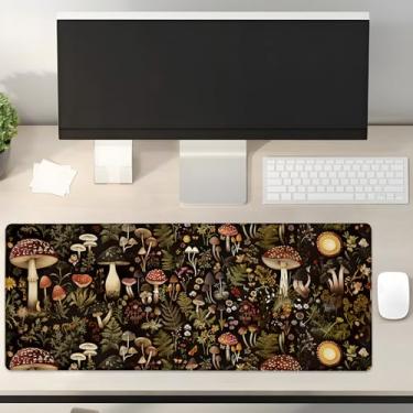 Imagem de Turamurra Tapete de mouse para jogos Forest Mushrooms 80 cm x 30 cm, base de borracha antiderrapante para computadores, laptop, escola, escritório, acessórios para casa, decoração, mouse pad, tapete
