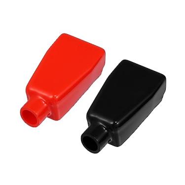 Imagem de VekAuto 1 par de capas de isolamento de terminal de bateria, 15 mm 65 mm x 41 mm ID 65 mm x 41 mm tampa universal para motocicleta caminhão marítimo durável PVC vermelho preto
