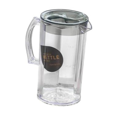 Imagem de WeiLaiKeQi Water Pitcher Cheve Kettle Recipiente de chaleira clara e fria jarro de água com tampa para bebida Lemonade Gelus, Rodada Preta