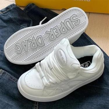 Imagem de Sapatos De Skate Esportivos Casuais Unissex Retrô Com Sola Grossa Litt