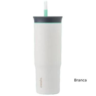 Imagem de Copo Owala Tumbler Stainless Steel Térmica 710 ML, Branco