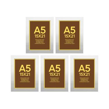Imagem de Kit 5 Porta Retratos 15x21 Molduras Branca com Acetato - SHD Soleil Ho
