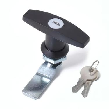 Imagem de Trailer de 75 mm T-Handle Lock Porta Caminhão Trailer Trailer + 2 Chaves Universal Novo 1 x Liga de Zinco T Trava com Chaves para Armário de Controle Caravana Trailer Caminhão AU Caminhão Camper Cadeado de Caixa de Ferramentas