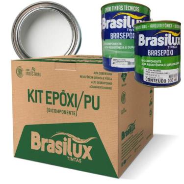 Imagem de Tinta Epoxi Kit Branco N9,5 Puro Cozinha Banheiro Pisos 3,6 - brasilux