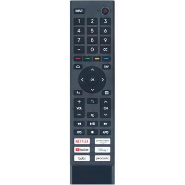 Imagem de Controle remoto de TV com controle de voz para 4K Ultra HD Android/Google TVs | Controle remoto inteligente habilitado para Alexa com botões retroiluminados | Compatibilidade universal para sistemas