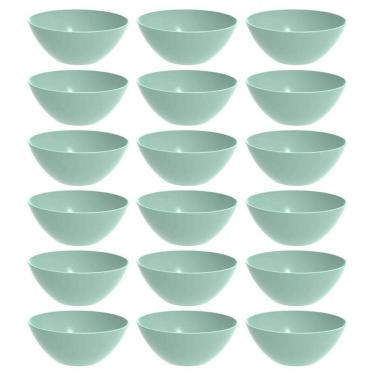 Imagem de 12 Tigelas Pequena Crippa Travessa Redonda 2,3L Servir Salada Sobremesa Verde Menta