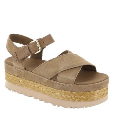 Imagem de UGG Sandália feminina Aubrey com tira no tornozelo, Camurça castanha, 41