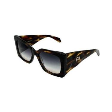 Imagem de Óculos Solar Ana Hickmann Mari 9 E01 Brilho Tartaruga Lente Cinza Degradê-Feminino