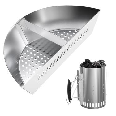 Imagem de BMMXBI Arranque de chaminé com suporte de briquete, compatível com a maioria das churrasqueiras de 55,88 cm, acessórios de churrasco para acampamento ao ar livre, além de chave de fenda (não serve