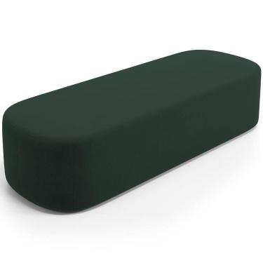 Imagem de Puff Decorativo Orgânico Para Living Quarto 195cm Doha W01 Suede Verde Musgo - Lyam Decor