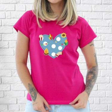Imagem de Blusas com estampas juninas festa na escola camiseta feminina babylook