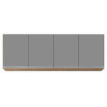 Imagem de Armário Aéreo 160cm 4 Portas Nevada Castanho/Cinza