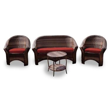 Imagem de Conjunto De 1 Sofá + 2 Poltronas + 1 Mesa Centro Vermelho