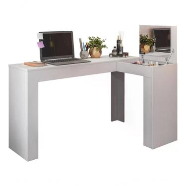 Imagem de Penteadeira Escrivaninha Branco Com Espelho St Plus Branco