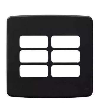 Imagem de Placa Espelho 4X4 C/ 6 Posições Composé Preto Weg