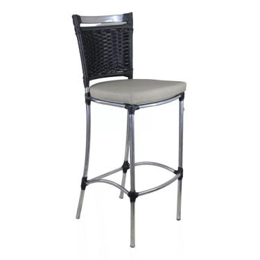 Imagem de Banqueta Em Alumínio E Fibra Sintética Jk Trama Original Argila