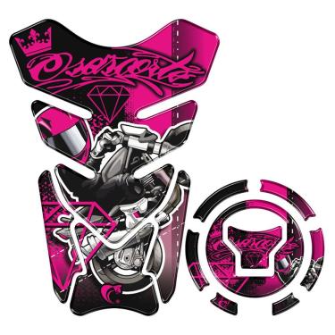 Imagem de Kit Protetor Tanque Adesivo Moto Honda Acima 2018 Rosa Cor Rosa
