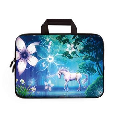 Imagem de Capa protetora para laptop de 14 35.8 cm, 36.1 cm, 38.1 cm, 39.1 cm, 39.6 cm, bolsa protetora com alça externa, capa de transporte para notebook Ultrabook compatível com Dell Toshiba HP Chromebook