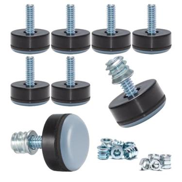 Imagem de NEWBYTEK Pés Niveladores 1/4-20 - Base De Ptfe (Teflon) (2,5 Cm), Deslizante Suave Para Proteção Móveis, Almofadas Ajustáveis ​​Para Mesas, Cadeiras, Armários E Sofás (Pacote Com 8)
