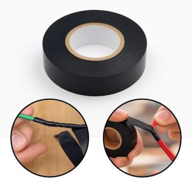 Imagem de Fita Isolante Antichama Preto 19mm x 5m Segurança e Resistência para I