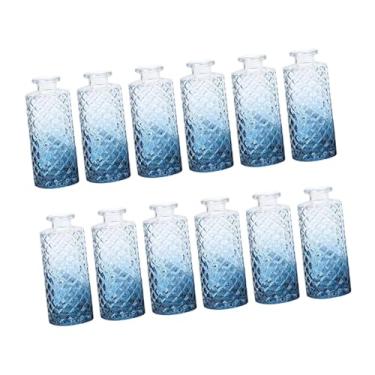 Imagem de Generic Conjunto de 12 Vasos de Vidro para Flores, Recipientes Decorativos para Exibição em Casa, Azul Gradiente, Tamanho real