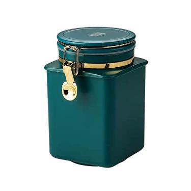 Imagem de Recipiente hermético de chá e lata de café, latas seladas de ventilação unidirecional, recipiente hermético, pote de chá e café 1,1 L, adequado para chá a granel, grãos de café, nozes, biscoitos e