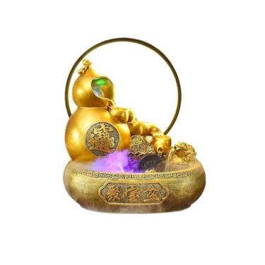 Imagem de Fonte de mesa riqueza atraindo Feng Shui roda cuia corrente ornamentos de água circulante recursos de água sala de estar mesa decorativa fonte interna