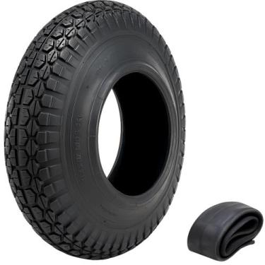 Imagem de Pneu + Câmara de Ar 3.50-8 4 Lonas P/ Carrinho De Carga Mão Gramatura 