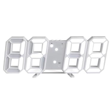 Imagem de Havamoasa Relógio de LED, relógio digital 3D de parede e mesa de 22,6 cm com soneca, hora 12/24h, exibição de data e temperatura para escritório, casa.
