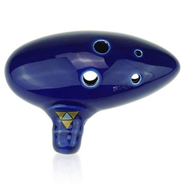 Imagem de Ocarina de 6 furos, réplica de Ocarina of Time de Ocarinawind - réplica da lenda de Zelda Ocarina of Time (azul)