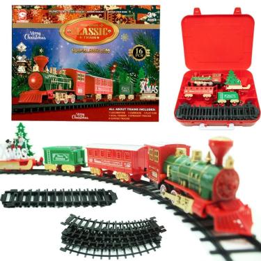 Imagem de Brinquedo Decoração Locomotiva Trem De Natal Trilho Elétrico