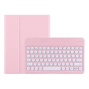 Imagem de Teclado Bluetooth Redondo+capa De Couro Para S6 lite 10.4 Polegadas (Rosa)