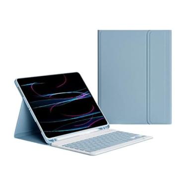 Imagem de Capa Para Tablet Com Teclado Bluetooth Para Samsung Tab S7/S8 11 Polegadas T870/875/X700/X706 (Azul Enevoado, Teclado comum)