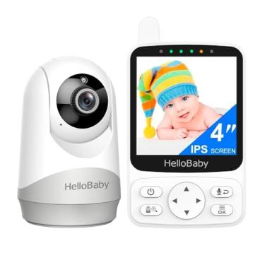Imagem de Babá Eletrônica Hb6240 Monitor Bebê Tela 4 pol. Branco, Visão Noturna, Áudio Bidirecional, 2x Zoom, Panorâmica e Inclinação de 355°/120°, Alcance até 300 Metros, Portátil para Berçário