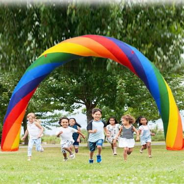 Imagem de INTBUYING Arco inflável para decoração de festa de aniversário, arco reforçado revestido de poliuretano Oxford para eventos e entrada de aluguel (arco arco-íris 100 x 50 m)