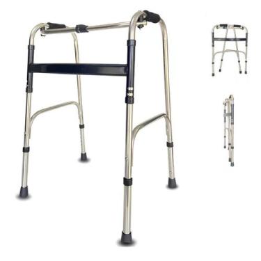 Imagem de Andador Adulto Idoso Dobrável Regulável Alumínio Supermedy