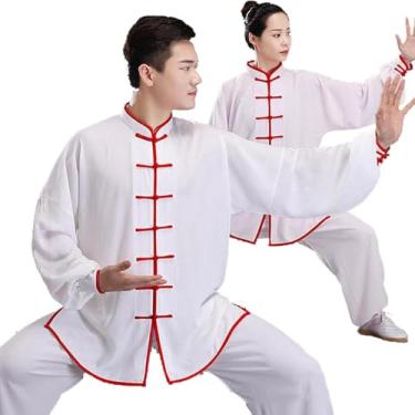 Imagem de Tai Chi Uniforme Chinês Tradicional Kung Fu Roupas Artes Marciais Wing Chun Roupas De Treinamento Para Homens Mulheres, White, M