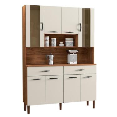 Imagem de Kit Cozinha 8p 2g 122 Cm Golden Nogueira Off White