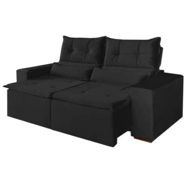 Imagem de Sofá Retrátil Reclinável Firenze 196cm 2 Módulos K190 Plus Suede Preto - KasaComigo