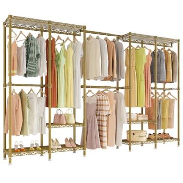 Imagem de Higeego Suporte de roupas H5 Pro Heavy Duty Roupeiro para pendurar roupas, suporte independente com hastes expansíveis, organizador de armário e armazenamento, (248 cm - 293 cm) C x 40 cm L x 180 cm A