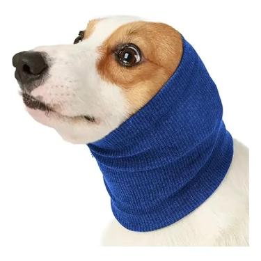 Imagem de Protetor Ouvido Orelha Auricular Cachorro Cães Caes Pet Barulho Fogos Ruído Calmante Ansiedade Aquecedor Canino (Azul, Grande)