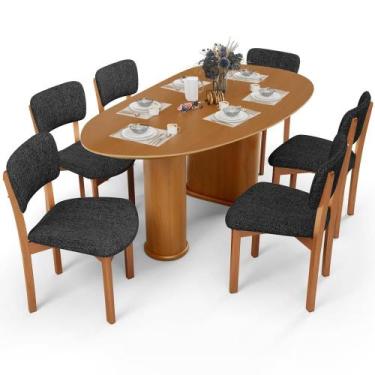 Imagem de Mesa Para Sala de Jantar Ourense com 06 Cadeiras Sala de Jantar Dara L