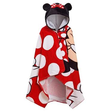 Imagem de Disney Minnie Mouse Toalha com Capuz 100% Algodão Poncho Meninas Crianças Praia Toalha de Banho Roupão Trocador