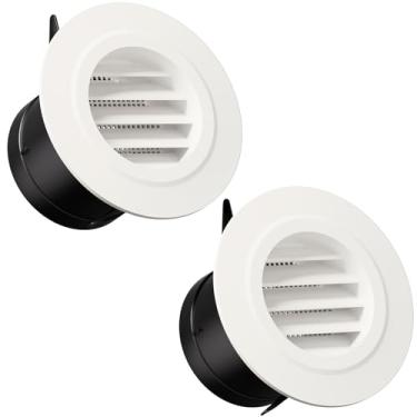 Imagem de HG Power Ventilações Soffit de 7,6 cm, tampa de ventilação de duto de ar de plástico ABS com tela de tela, capa de ventilação redonda para exaustor, banheiro, cozinha, garagem, uso externo/interno